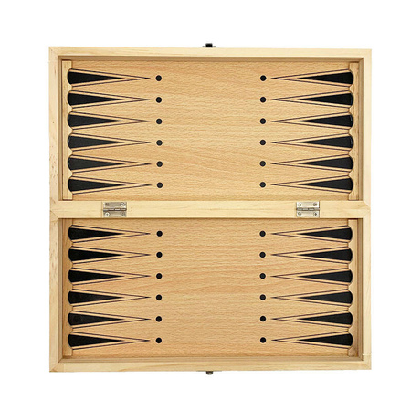 Szachy warcaby tryktrak sosnowe drewniane 3 w 1 34x34 cm