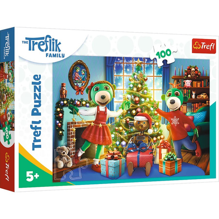  Puzzle 100 el. Zimowe Trefliki Świąteczne puzzle z choinką Trefl