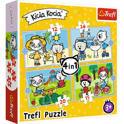TREFL puzzle 4w1 Dzień Kici Koci