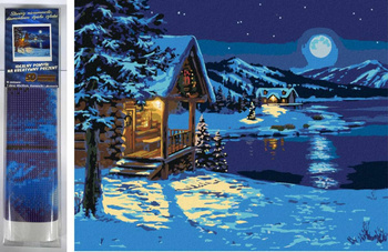 DIAMENTOWA MOZAIKA HAFT DIAMENTOWY 5D DOM ZIMĄ