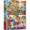 Puzzle 2x500 elementów sztuka malowania koty Trefl