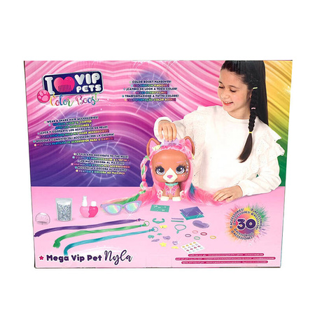 GŁOWA DO STYLIZACJI MEGA VIP PET NYLA Z DŁUGIMI WŁOSAMI 40CM COLOR BOOST