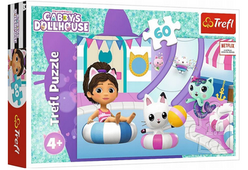 TREFL PUZZLE Gabby na basenie Koci Domek Gabi 60 elementów