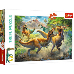 Puzzle 160 elementów walczące Tyranozaury dinozaury Trefl 15360