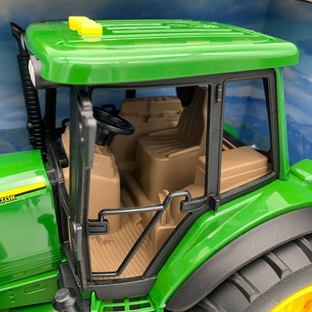 Duży traktor zielony z gumowymi kołami ze światłem i dźwiekiem Farmer's tale