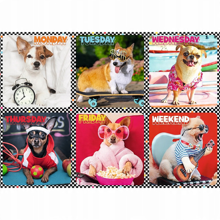 Puzzle 200 elementów wesołe psy dni tygodnia Trefl