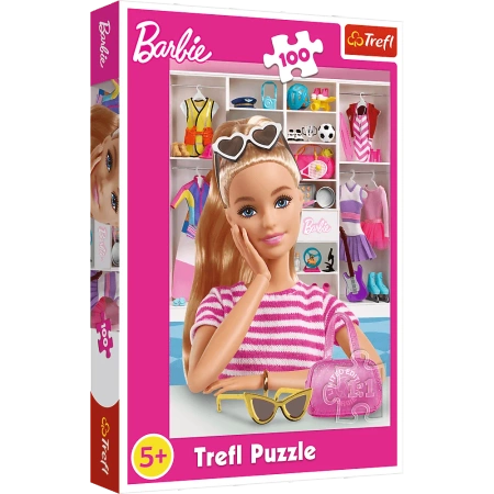 Puzzle 100 elementów Poznaj Barbie Trefl