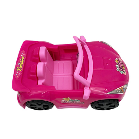 Auto kabriolet różowy z lalką i pieskiem zestaw mini lalka 