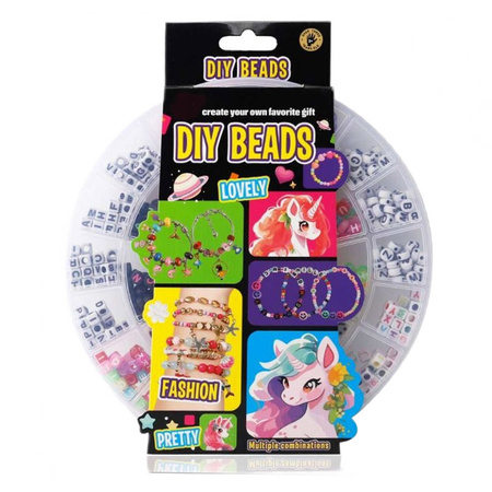 Zestaw koraliki do robienia bransoletek literki różne kolory