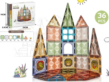 Klocki magnetyczne 36 elementów na magnes kostrukcje Madej