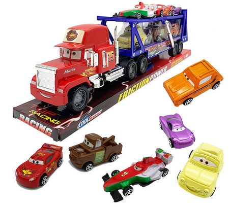 TRUCK AUTO LAWETA TIR 6 SAMOCHODÓW AUTA NAPĘD FRYKCYJNY