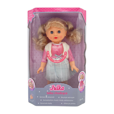 LALKA CHODZĄCA JULKA 33CM INTERAKTYWNA CHODZI ŚPIEWA SMILY PLAY