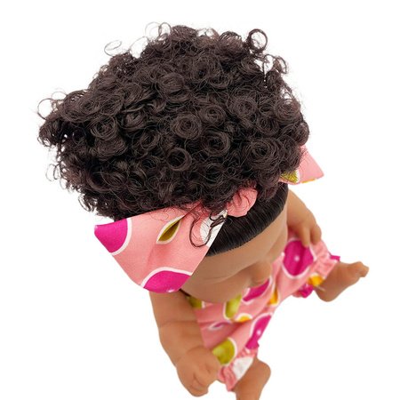Lalka ciemnoskóra Afro w różowym ubranku bobas 26 cm