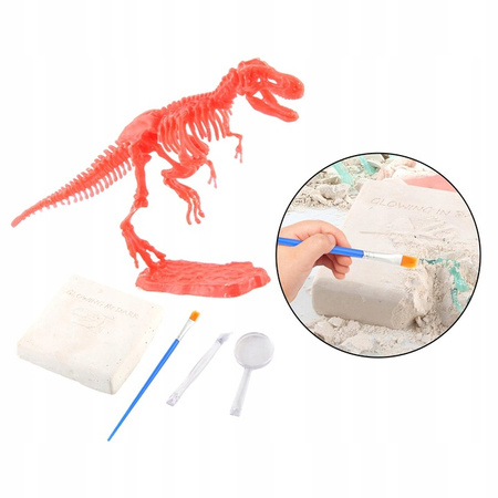 Skamielina dinozaur Tyranozaur model szkieletu 3D świecący w ciemności 