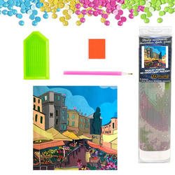 DIAMENTOWA MOZAIKA HAFT DIAMENTOWY BAZAR TARG RYSUNKOWY 30X40 CM