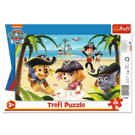 Puzzle 15 elementów Ramkowe Psi Patrol Trefl