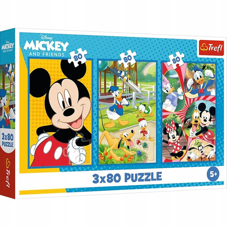 Puzzle 3x80 elementów Ekipa Myszki Miki Trefl