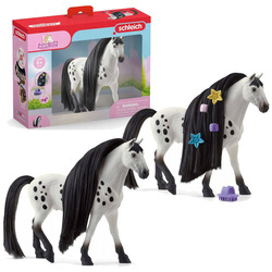 BIAŁY KOŃ W CZARNE ŁATY OGIER KNABSTRUPPER SCHLEICH DO CZESANIA STYLIZUJ
