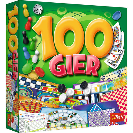 100 gier planszowe karciane gry rodzinne towarzyskie dla dzieci Trefl 