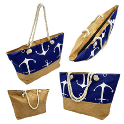 Torba Plażowa Miejska KOTWICA torebka marynistyczna nad morze stylowa