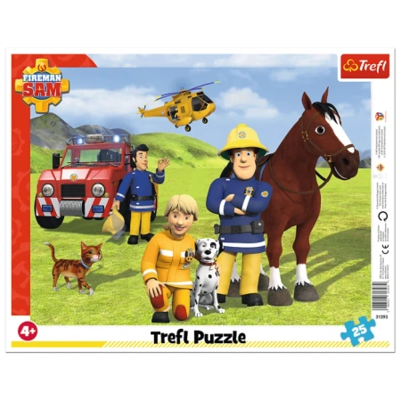 Puzzle ramkowe Strażak Sam 25 elementów Zawsze na straży Trefl