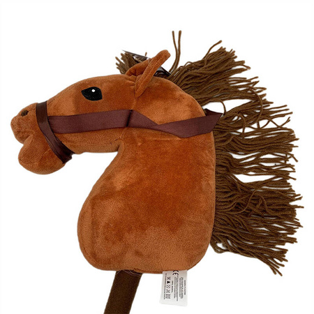 Interaktywna PLUSZOWA Głowa Konia na Kiju Dźwięk BRĄZOWA HOBBY HORSE