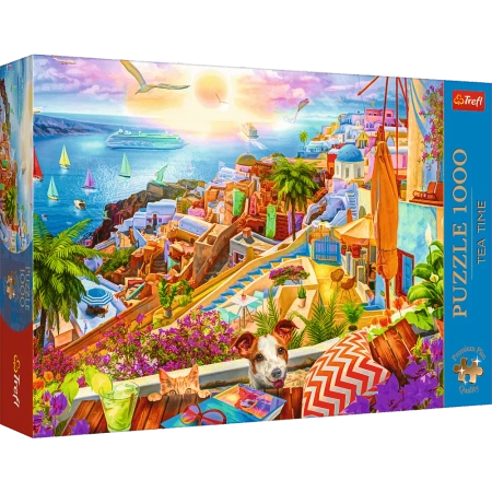 Puzzle 1000 elementów Tea Time Z wizytą na Santorini Trefl