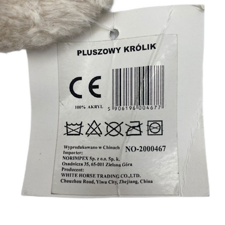 PLUSZ KRÓLICZEK BEŻOWY Z KLAPNIĘTYMI USZKAMI 30 CM 