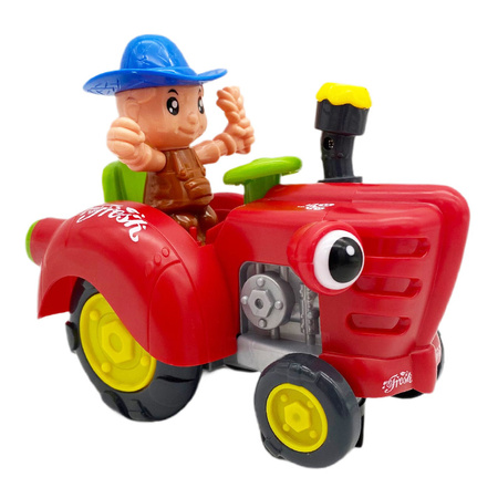 Traktor z farmerem ze światłem i dźwiękiem 