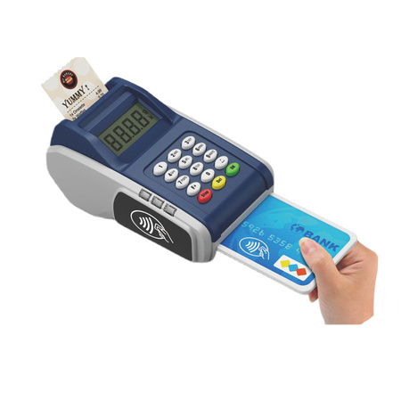 Terminal płatniczy B/O zbliżeniowy czytnik zabawkowy z kartą i paragonami