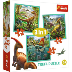 PUZZLE 3w1 Niezwykły świat dinozaurów 34837 Trefl