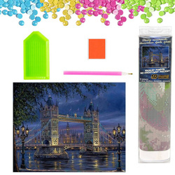 DIAMENTOWA MOZAIKA HAFT DIAMENTOWY LONDYN NOCĄ MOST TOWER BRIDGE