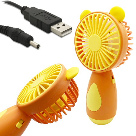 Wiatraczek przenośny ręczny USB kolorowe uszka bezprzewodowy