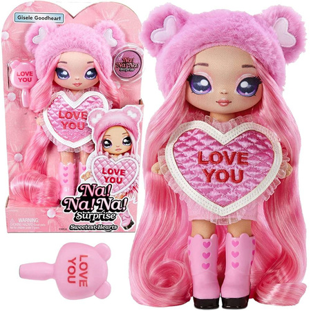 Na! Na! Na! Surprise Sweetest Hearts Doll - Pink Heart Bear lalka Gisele Goodheart