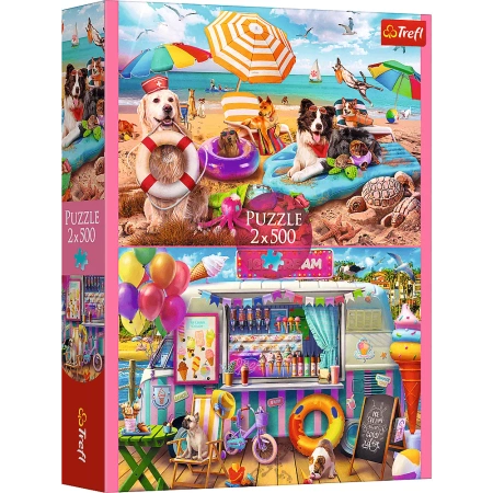Puzzle 2 x 500 elementów Wakacyjny czas Trefl
