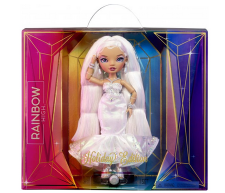 Lalka Rainbow High Holiday Edition Roxie Grand biała sukienka