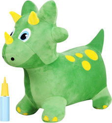 PLUSZOWY SKOCZEK DINO GUMOWY DO SKAKANIA Z POKROWCEM POMPKĄ DLA DZIECI