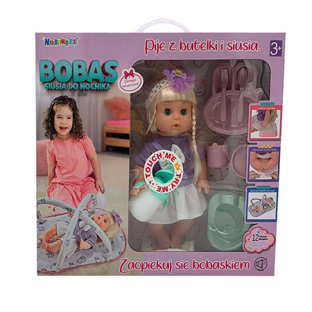 LALKA SIKAJĄCA BOBAS MÓWI PŁACZE NOSIDEŁKO NOCNIK