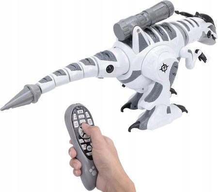 Dinozaur T-rex sterowany duży strzelający tańczący interaktywny 64cm 