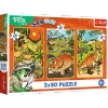 Puzzle 3x80 Trefliki w świecie dinozaurów Trefl