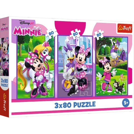 Puzzle Disney 3 x 80 el. Minnie i przyjaciele Trefl
