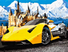 DIAMENTOWA MOZAIKA HAFT DIAMENTOWY ŻÓŁTE AUTO SPORTOWE LAMBORGHINI 30X40