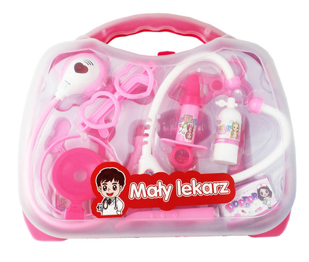 Zestaw lekarski mały lekarz w walizce do zabawy różowy Smily Play