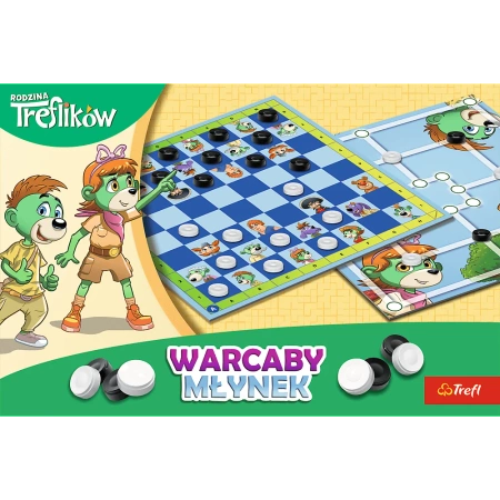 Gra planszowa Warcaby i młynek Rodzina Treflików