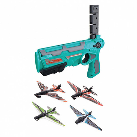 Pistolet do wystrzeliwania + 4 samoloty