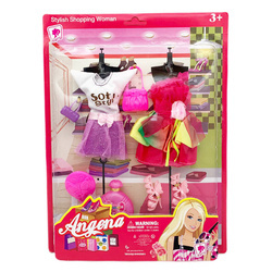 UBRANKA DLA LALKI ZESTAW 2 STROJÓW BUTY TOREBKI AKCESORIA