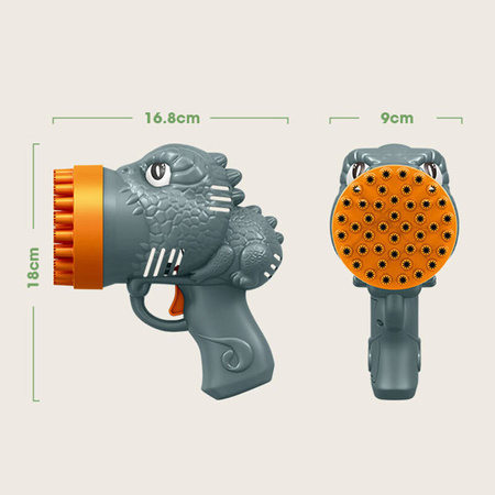 Pistolet na bańki DINO z płynem na baterie DINOZAUR