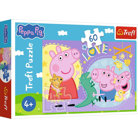 Puzzle 60 el. Szczęśliwa świnka Świnka Peppa Trefl