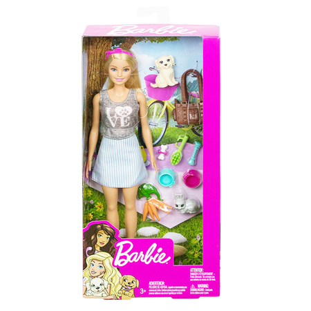 Lalka Barbie piknik z pieskiem zwierzątkami FPR48