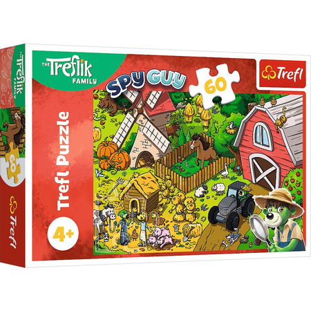 Puzzle 60 elementów wesoły dzień Treflików Trefliki na farmie Trefl